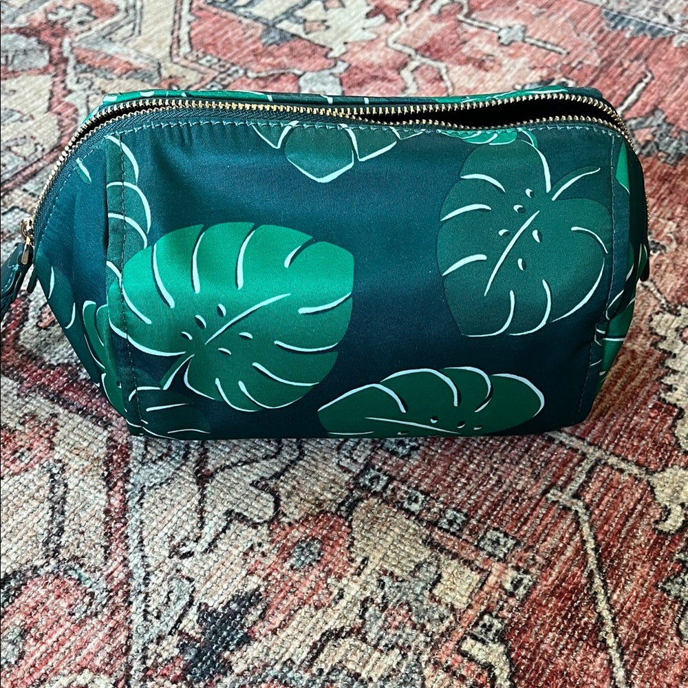 Kate Spade Green Monstera Leaf Print Cosmetic Bag - Picture 7 of 17